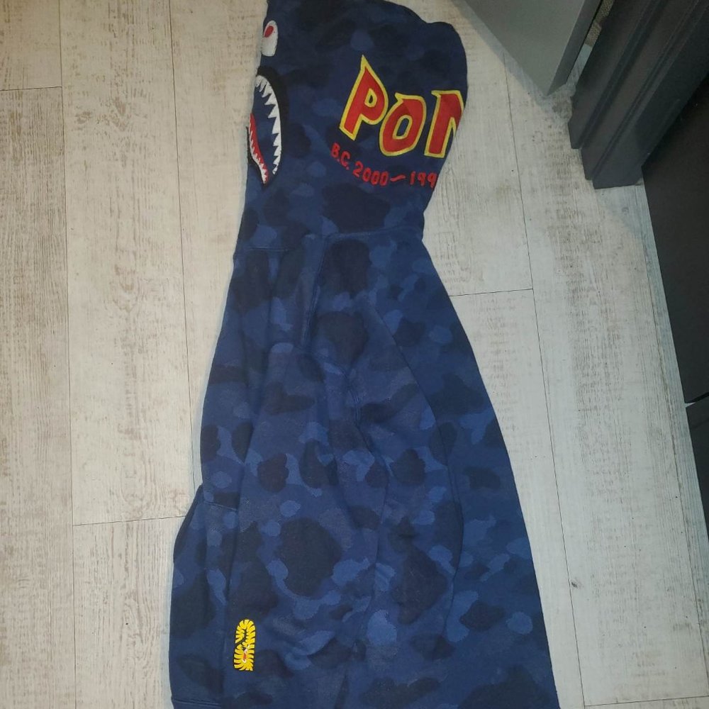 *SUPER RARE* AUTENTIC Bape A Bathing Ape Blue Camo PONR Hoodie XL
